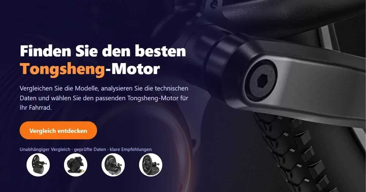 Vergleich der Tongsheng-Mittelmotoren: finden Sie das beste Modell für Ihr E-Bike